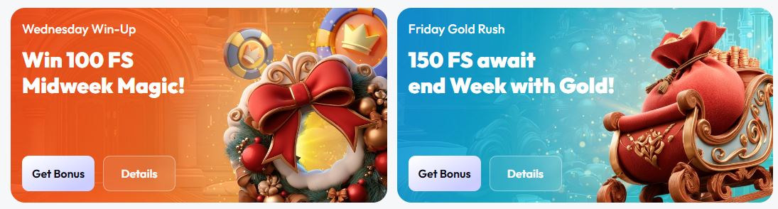 Win free spins with Wednesday and Friday promotions